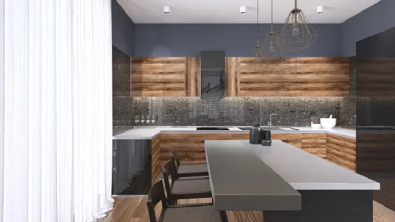 A kitchen counter, recently remodeled by Beyond Builders
